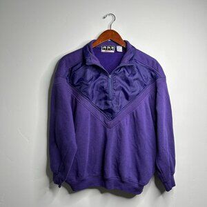 Purple vintage 90s quarter zip sweatshirt size medium